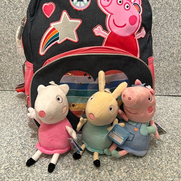 PEPPA PIG bundle!! Backpack + Gardening Peppa, Suzy Sheep & Rebecca Rabbit!! NEW - Picture 2 of 7